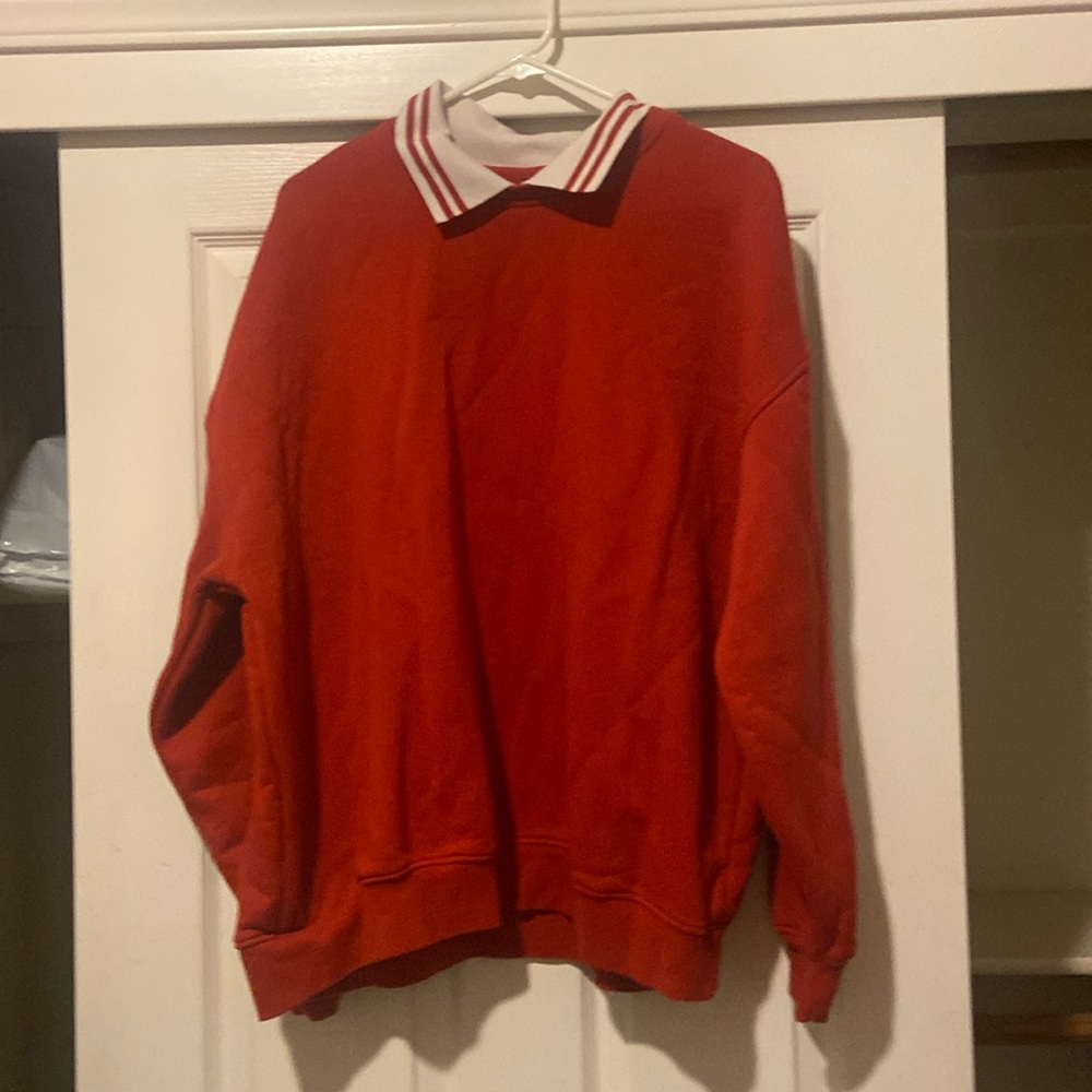Red sweater with collar